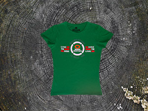 t-shirt donna live to ride verde