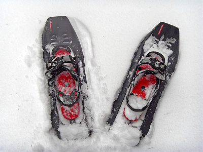 ciaspole racchette da neve per passeggiate in pineta a La Thuile