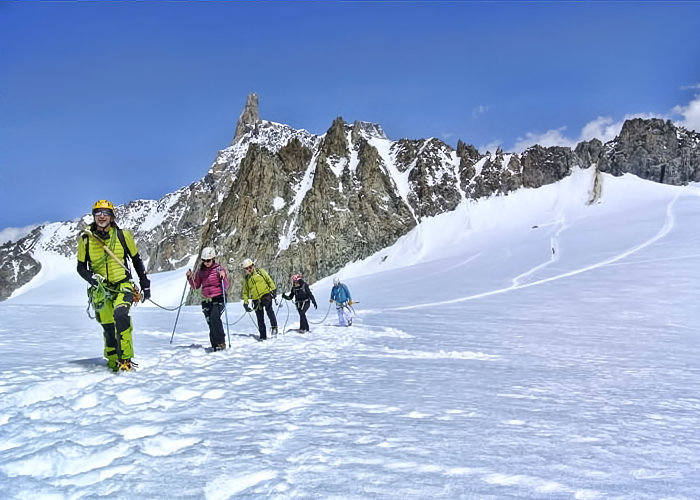 cordata sul ghiacciaio del Monte Bianco